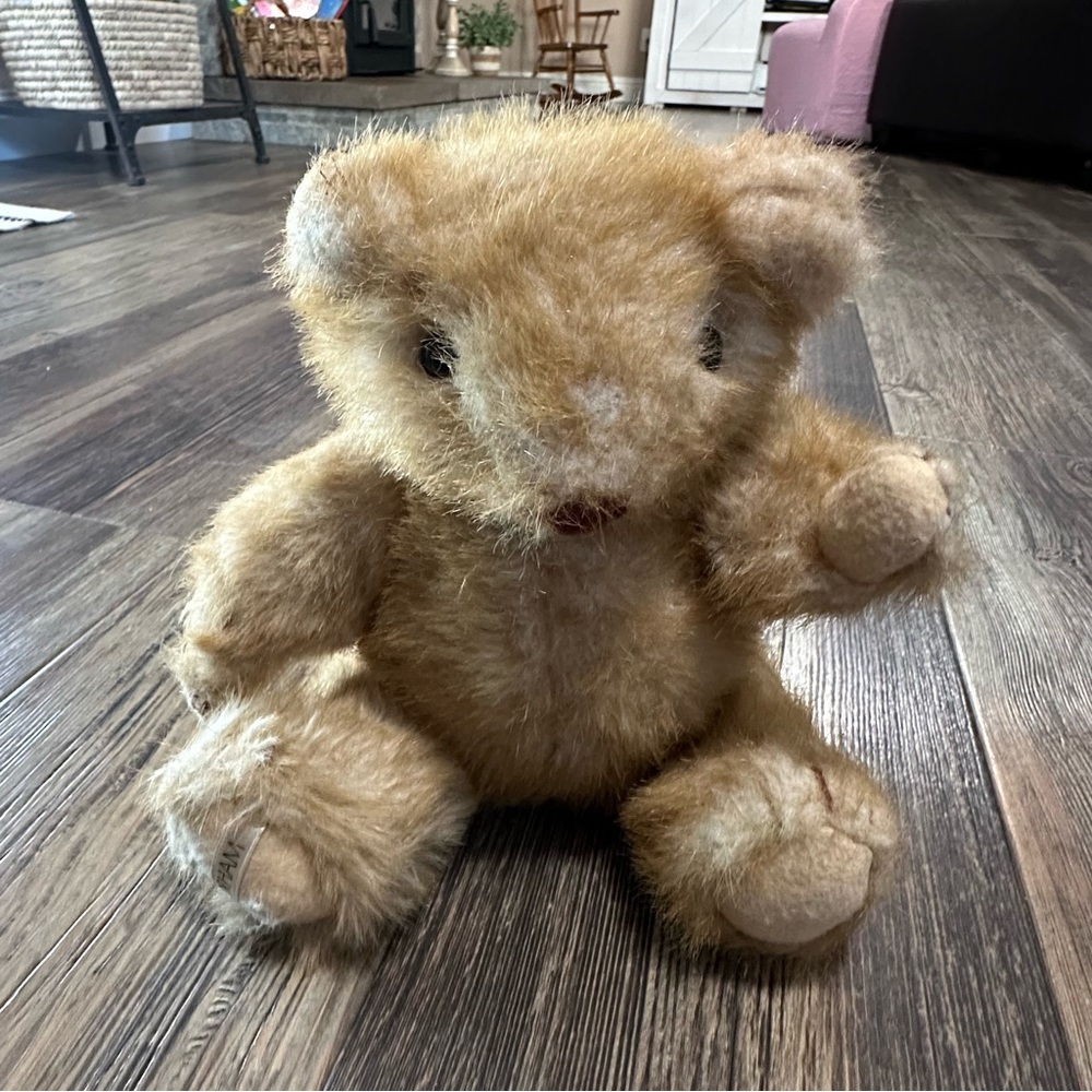 GORHAM vintage tan jointed teddy bear plush poseable